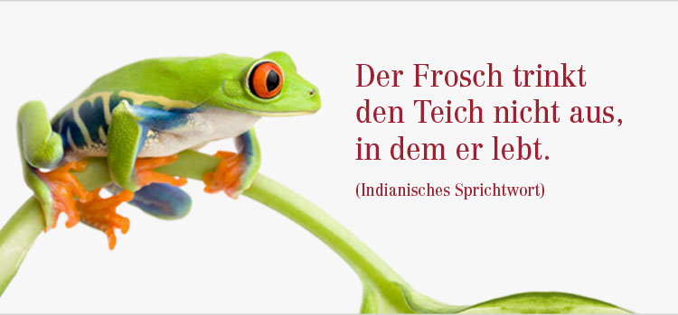 klimaneurales drucken gefällt dem Frosch